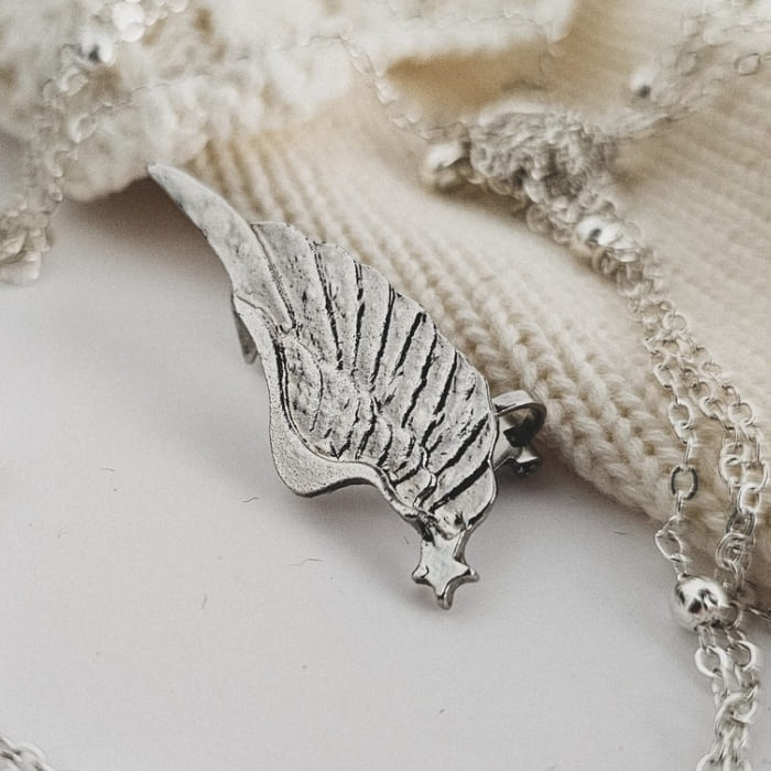 Earcuff Ala plateada