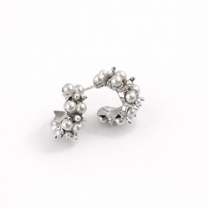 Candongas mini - Plateado, Perlas